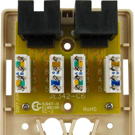 Surface Mount Box with 2 Cat6 Jacks - Ivory - LowVoltageCables