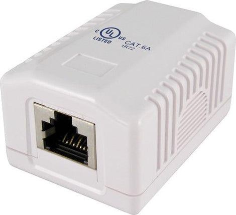 Surface Mount Box with 1 Cat6A Jack - Shielded - LowVoltageCables