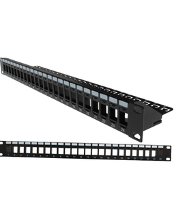 24 Port Blank Patch Panel with Support Bar- 1U - LowVoltageCables