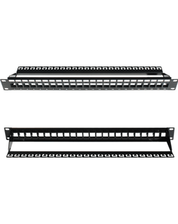 24 Port Blank Patch Panel with Support Bar- 1U - LowVoltageCables