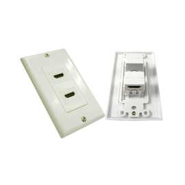 2 HDMI Wall Plate 90 Degree - White - LowVoltageCables