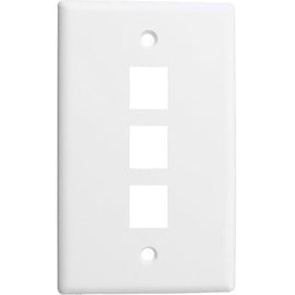 3 Port Wall Plate - White - LowVoltageCables