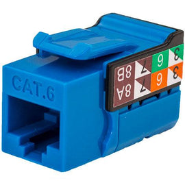 CAT6 Data Grade Keystone Jack V-Max Series - Blue - LowVoltageCables