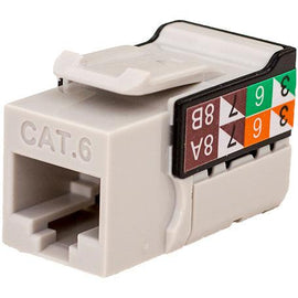 CAT6 Data Grade Keystone Jack V-Max Series - Gray - LowVoltageCables