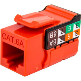 CAT6A Data Grade Keystone Jack V-Max Series - Orange - LowVoltageCables