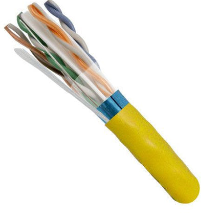 CAT6 Shielded 550Mhz Ethernet Cable Plenum Rated - Yellow - LowVoltageCables