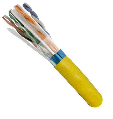 CAT6 Shielded 550Mhz Ethernet Cable Plenum Rated - Yellow - LowVoltageCables