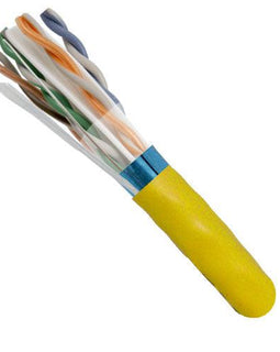 CAT6 Shielded 550Mhz Ethernet Cable Plenum Rated - Yellow - LowVoltageCables