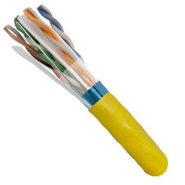 CAT6 Shielded 550Mhz Ethernet Cable Plenum Rated - Yellow - LowVoltageCables