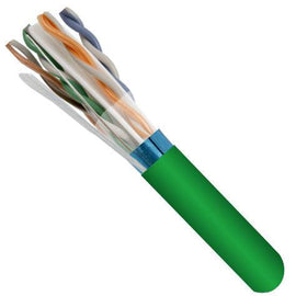 CAT6 Shielded 550Mhz Ethernet Cable Plenum Rated - Green - LowVoltageCables