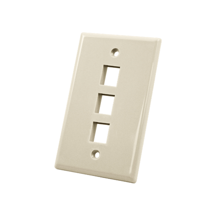 3 Port Wall Plate - Ivory - LowVoltageCables