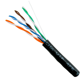CAT5E Outdoor UV Rated Bulk Cable - 1000ft Black / Pull Box
