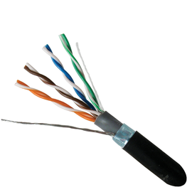 CAT5E Shielded Direct Burial Bulk Cable - 1000ft Pull Box - Black
