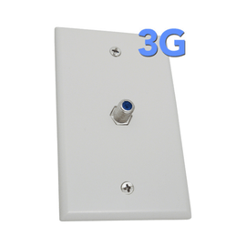 Wall Plate with 1 F81 Coax Connector - 3GHz - White - LowVoltageCables