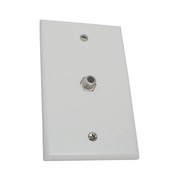 Wall Plate with 1 F81 Coax Connector - White - LowVoltageCables