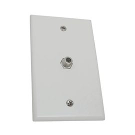Wall Plate with 1 F81 Coax Connector - White - LowVoltageCables