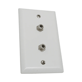Wall Plate with 2 F81 Coax Connector - White - LowVoltageCables