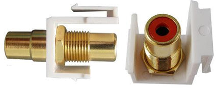 RCA Keystone Insert, Red Band - White - LowVoltageCables