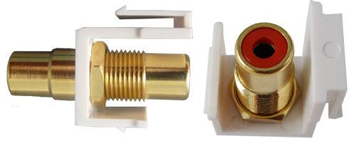 RCA Keystone Insert, Red Band - White - LowVoltageCables