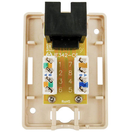 Surface Mount Box with 1 Cat5e Jack - Ivory - LowVoltageCables