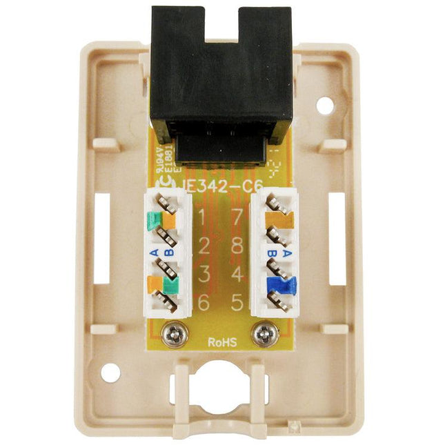 Surface Mount Box with 1 Cat5e Jack - Ivory - LowVoltageCables