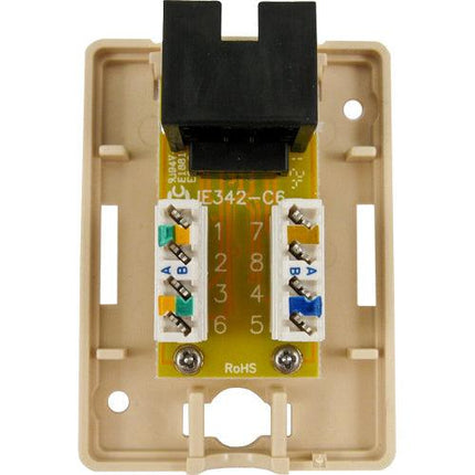 Surface Mount Box with 1 Cat6 Jack - Ivory - LowVoltageCables