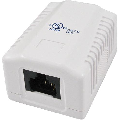 Surface Mount Box with 1 Cat6 Jack - White - LowVoltageCables