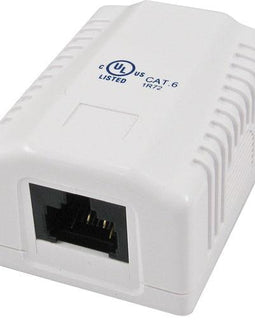 Surface Mount Box with 1 Cat6 Jack - White - LowVoltageCables