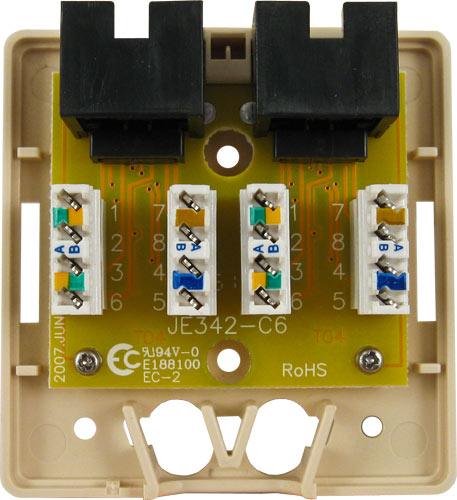 Surface Mount Box with 2 Cat5e Jacks - Ivory - LowVoltageCables