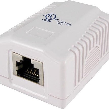 Surface Mount Box with 1 Cat6A Jack - Shielded - LowVoltageCables