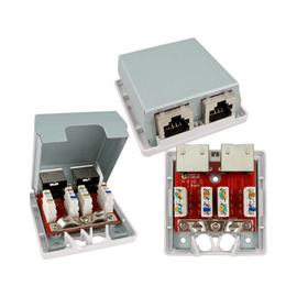 Surface Mount Box with 2 Cat6A Jack - Shielded - LowVoltageCables