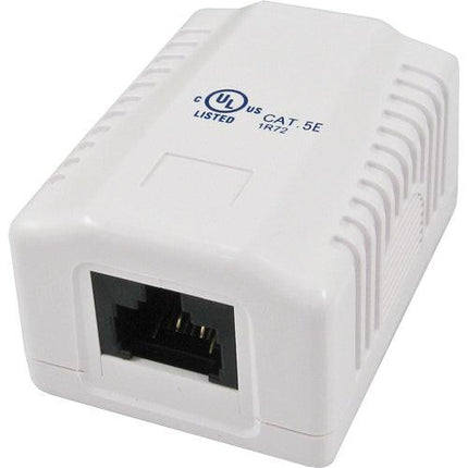 Surface Mount Box with 1 Cat5e Jack - White - LowVoltageCables