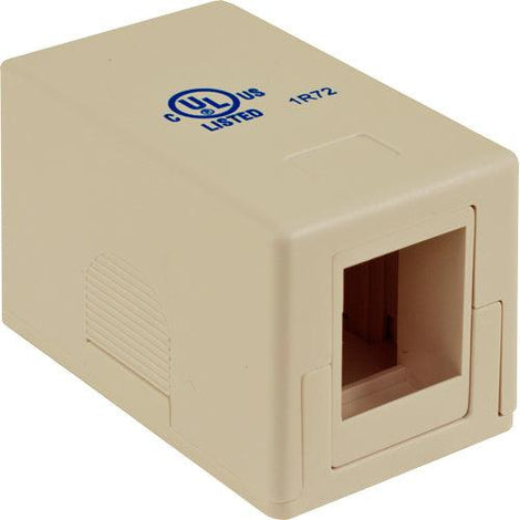 Blank Surface Mount Box, 1-Port - Ivory - LowVoltageCables