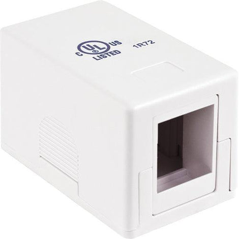 Blank Surface Mount Box, 1-Port - White - LowVoltageCables