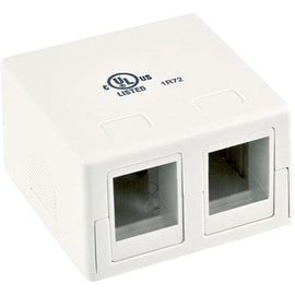 Blank Surface Mount Box, 2-Port - White - LowVoltageCables