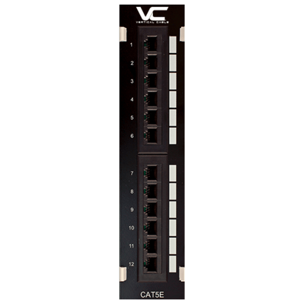 Cat5e 12 Port Mini Patch Panel with Bracket - LowVoltageCables