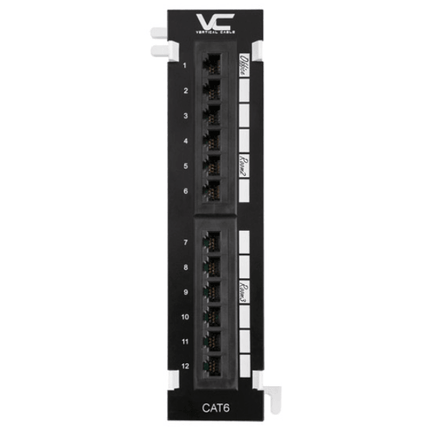 Cat6 12 Port Mini Patch Panel with Bracket - LowVoltageCables