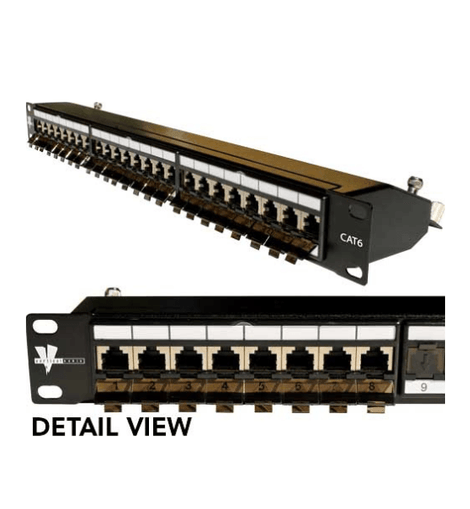 Cat6 Shielded 24 Port Patch Panel - Free Krone Tool - LowVoltageCables