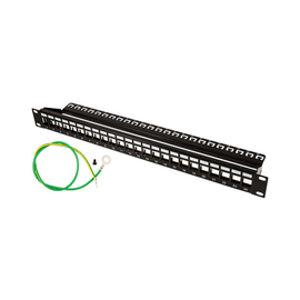 24 Port Blank Patch Panel with Ground for Shielded Jacks - LowVoltageCables