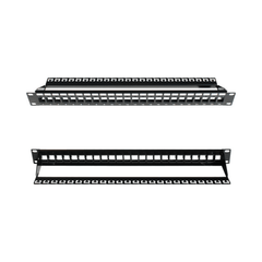 24 Port Blank Patch Panel with Support Bar- 1U - LowVoltageCables