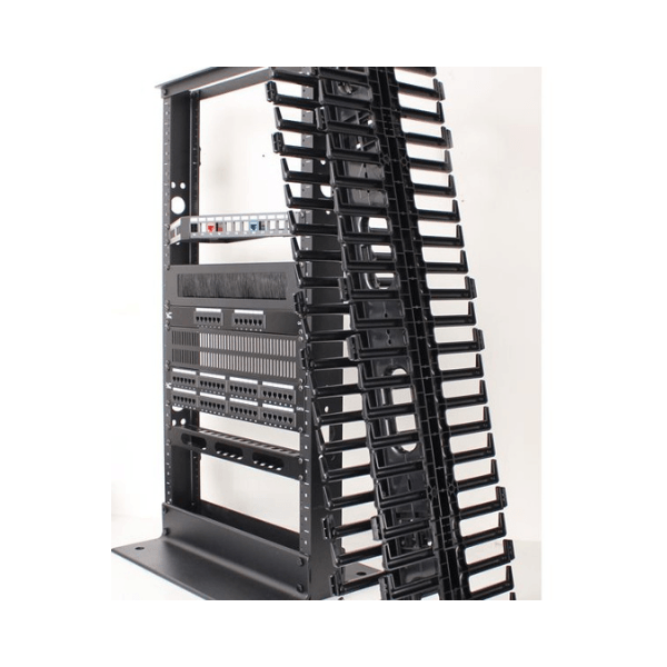 45U Vertical Wire Manager - Finger Type - Double Sided - LowVoltageCables