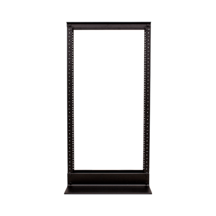 2 Post Aluminum Open Rack - 20U - Black - LowVoltageCables