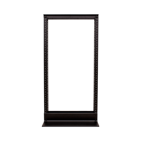 2 Post Aluminum Open Rack - 20U - Black - LowVoltageCables