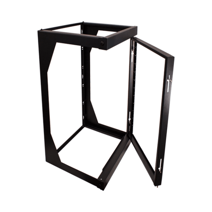 16U Open Wall Mount Frame Rack with Hinge - 18" Depth - LowVoltageCables