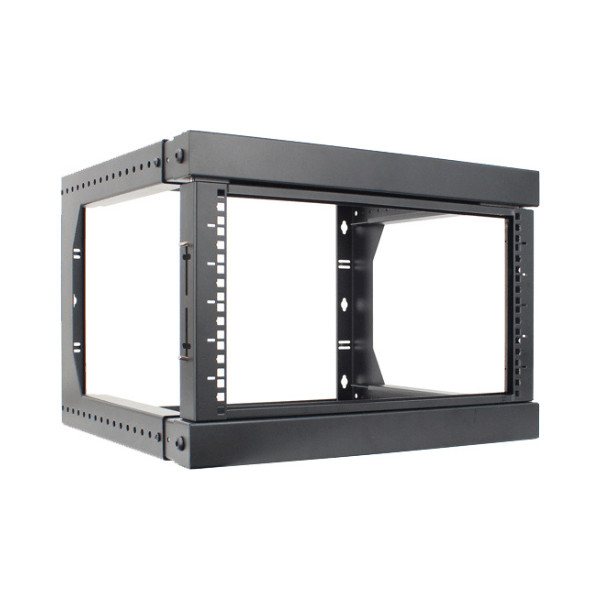 6U Open Wall Mount Frame Rack with Hinge - LowVoltageCables