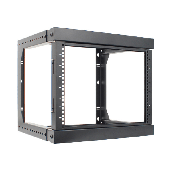 8U Open Wall Mount Frame Rack with Hinge - LowVoltageCables