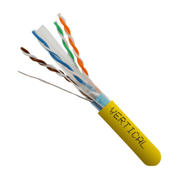 CAT6 Shielded 550Mhz Ethernet Cable Riser Rated - Yellow - LowVoltageCables