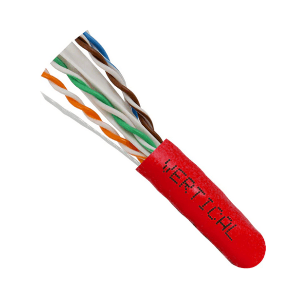 CAT6A 10 Gigabit Ethernet Cable Riser Rated - Red - LowVoltageCables