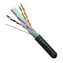 CAT6A 10 Gigabit Shielded Ethernet Cable 1000ft. - Black - LowVoltageCables