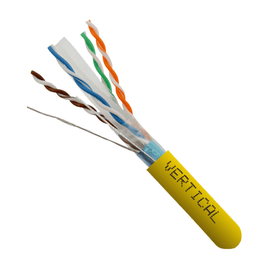CAT6A 10 Gigabit Shielded Ethernet Cable 1000ft. - Yellow - LowVoltageCables